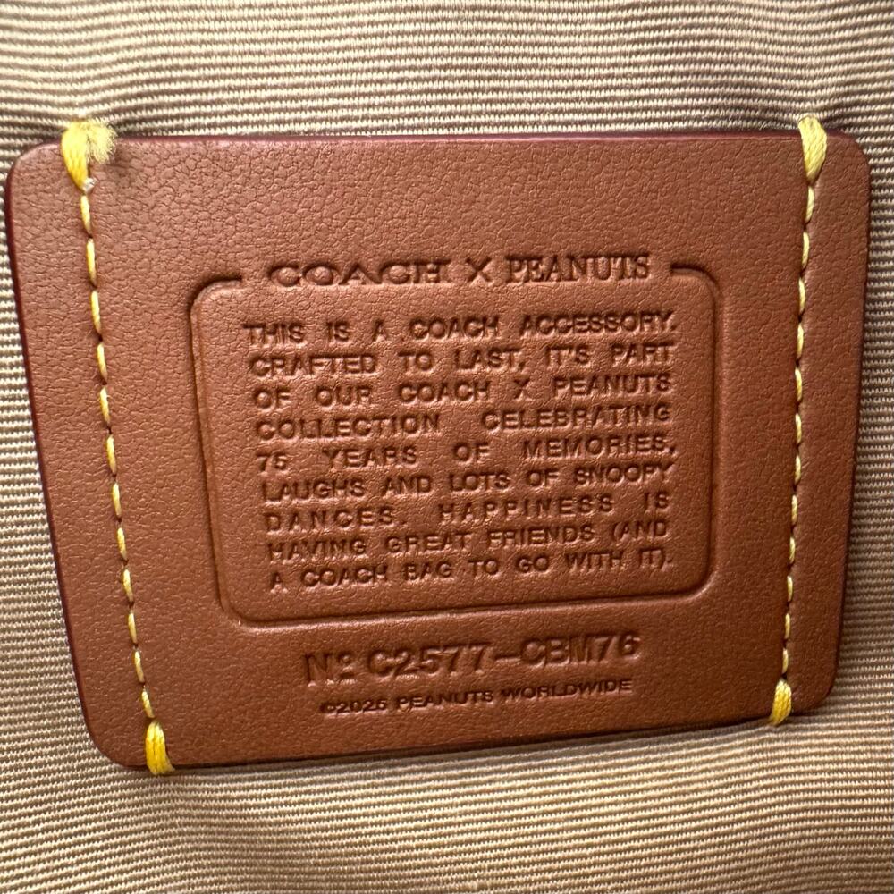 Coach x Peanuts Nolita 19 Leather Mini Shoulder Bag Gold/Chalk Multi CBM76 - Picture 13 of 16